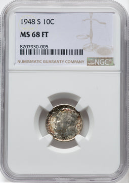 1948-S 10C FT Roosevelt Dime NGC MS68