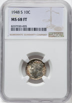1948-S 10C FT Roosevelt Dime NGC MS68