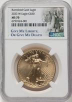 2023-W Burnished Gold Eagle 1 oz NGC MS70