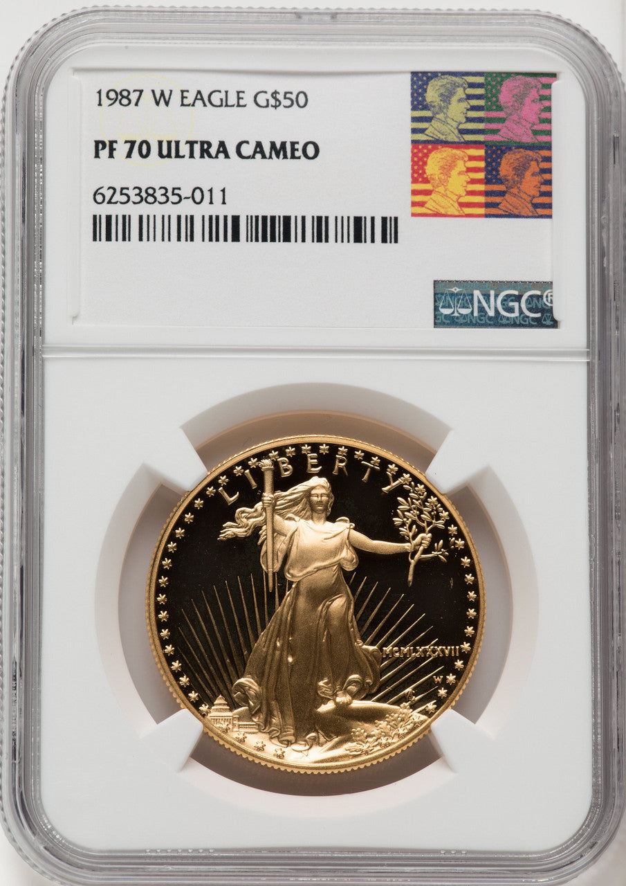 1987-W $50 One-Ounce Gold Eagle NGC PF70 (506402082)