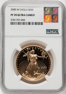 2000-W $50 One-Ounce Gold Eagle NGC PF70 (506402088)