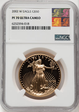 2002-W $50 One-Ounce Gold Eagle NGC PF70
