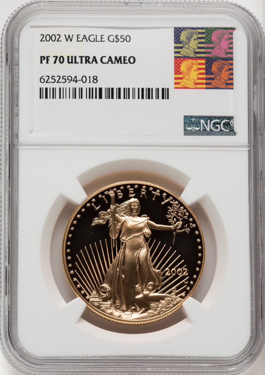 2002-W $50 One-Ounce Gold Eagle NGC PF70