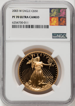 2003-W $50 One-Ounce Gold Eagle NGC PF70 (506402090)