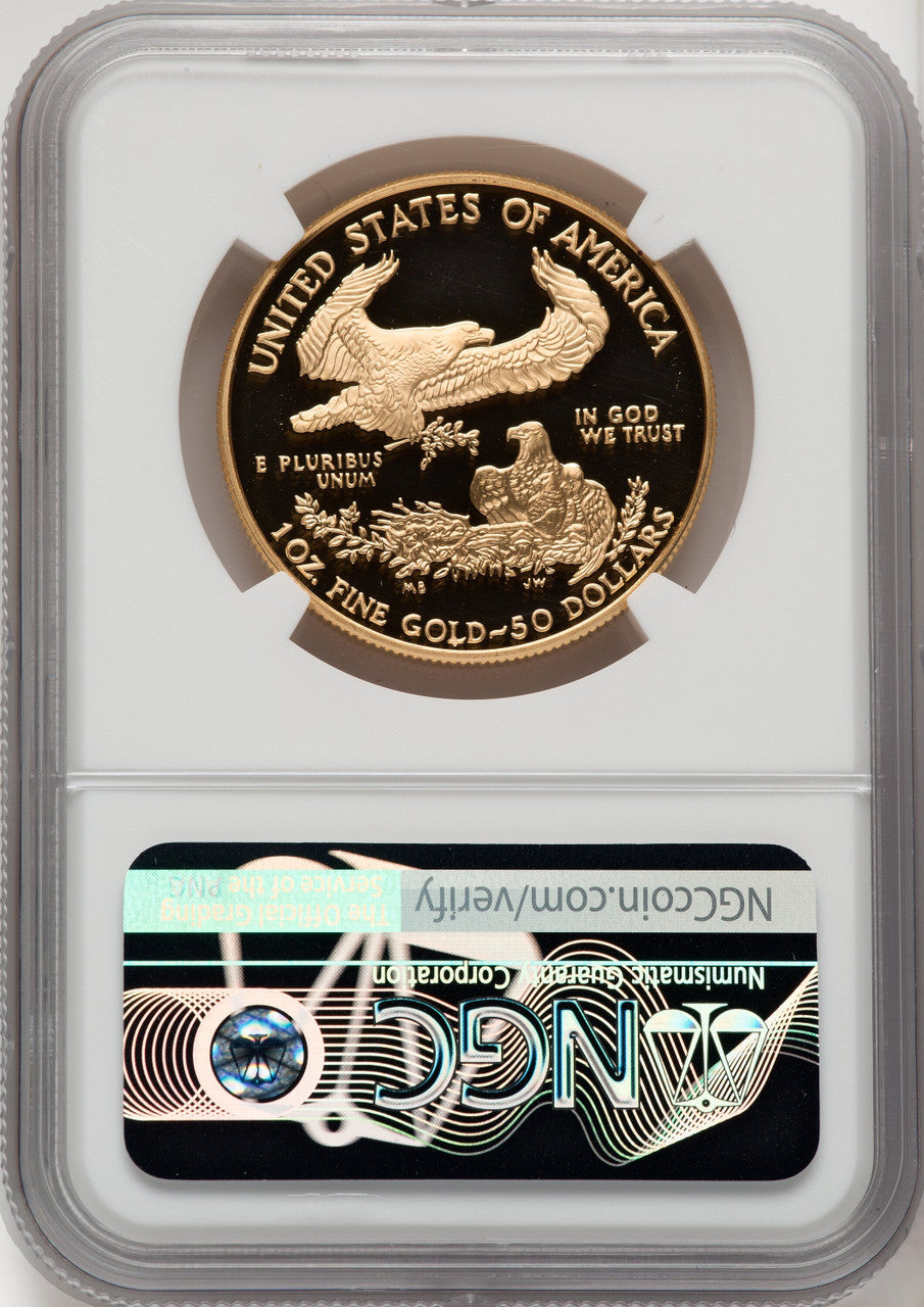 2007-W $50 Gold Eagle NGC PF70 Reagan Label
