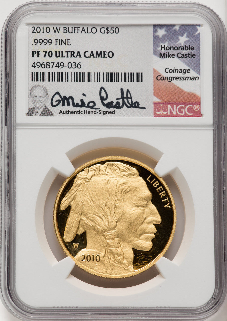 2010-W $50 Gold Buffalo NGC PF70 Mike Castle