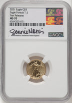 2021 $5 Tenth Ounce Gold Eagle Type Two First Strike NGC MS70 Norris Signed