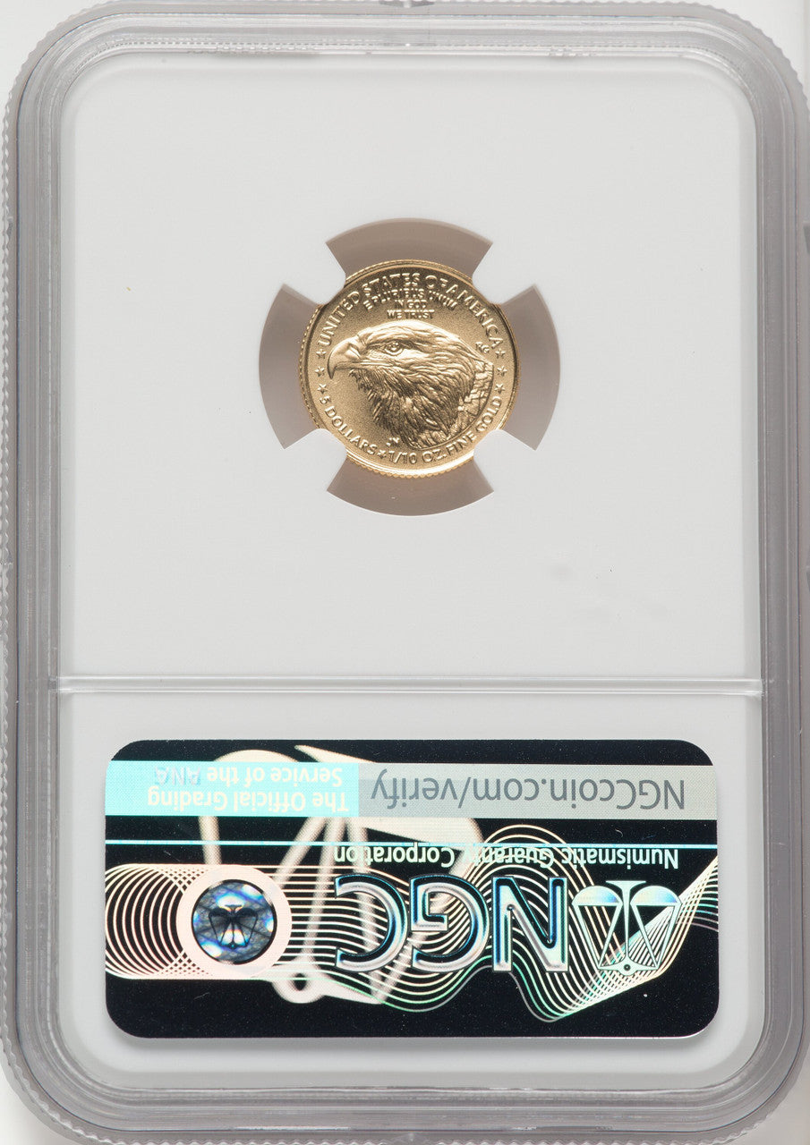 2021 $5 Tenth Ounce Gold Eagle Type Two First Strike NGC MS70 Norris Signed