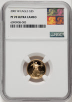 2007-W $5 Gold Eagle NGC PF70 Reagan Label