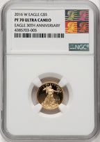 2016-W $5 Gold Eagle 30th Anniversary NGC PF70 Reagan Label