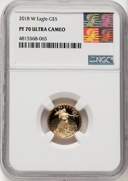 2018-W 1/10 Gold Eagle NGC PF70 Reagan Label