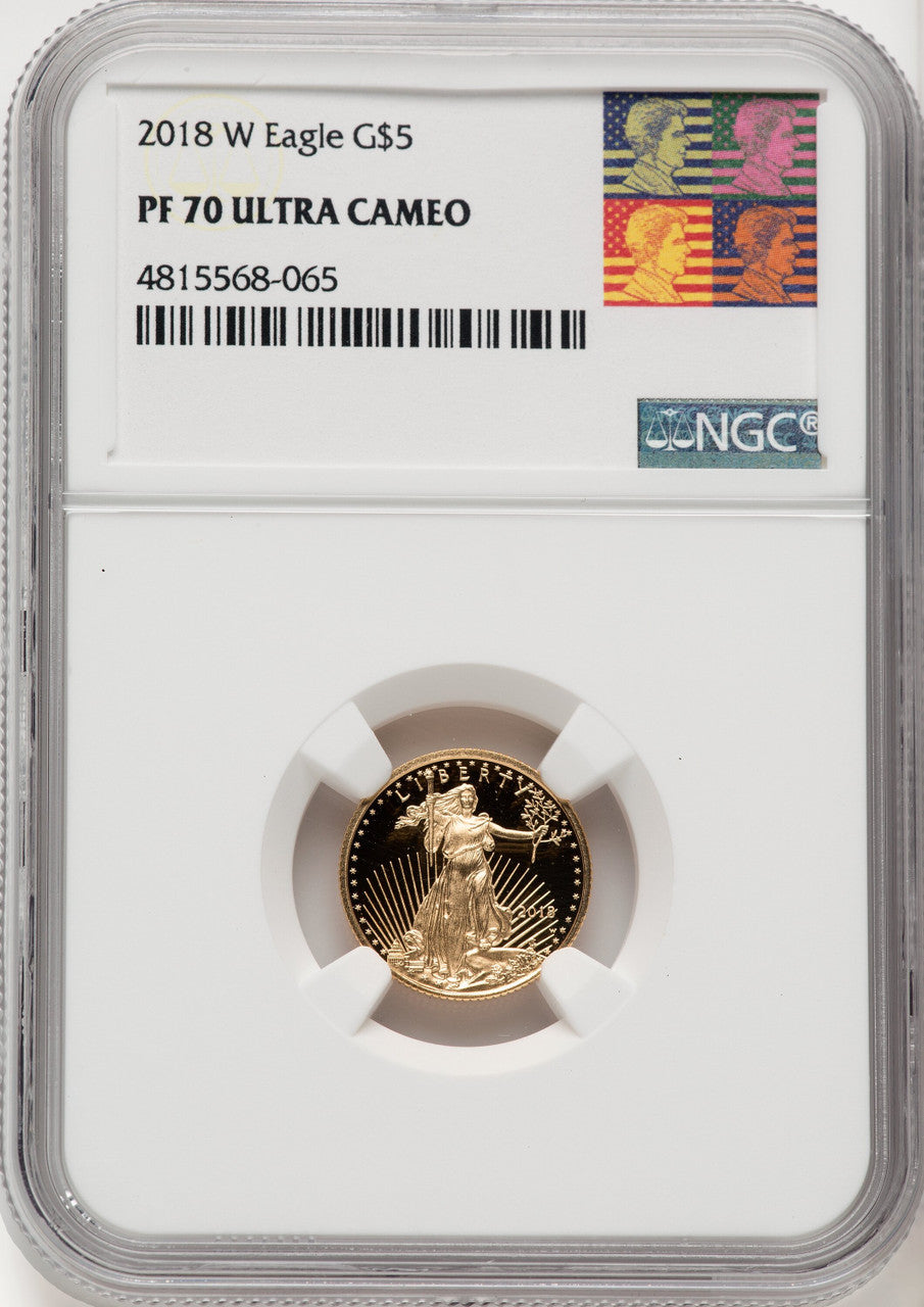 2018-W 1/10 Gold Eagle NGC PF70 Reagan Label