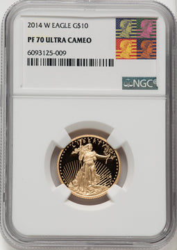 2014-W 1/4 Oz Gold Eagle NGC PF70 Reagan Label