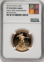 2016-W $25 Gold Eagle 30th Anniversary NGC PF70 Reagan