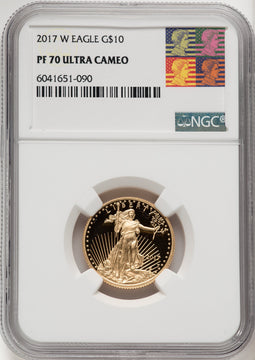 2017-W 1/4 Oz Gold Eagle NGC PF70 Reagan Label