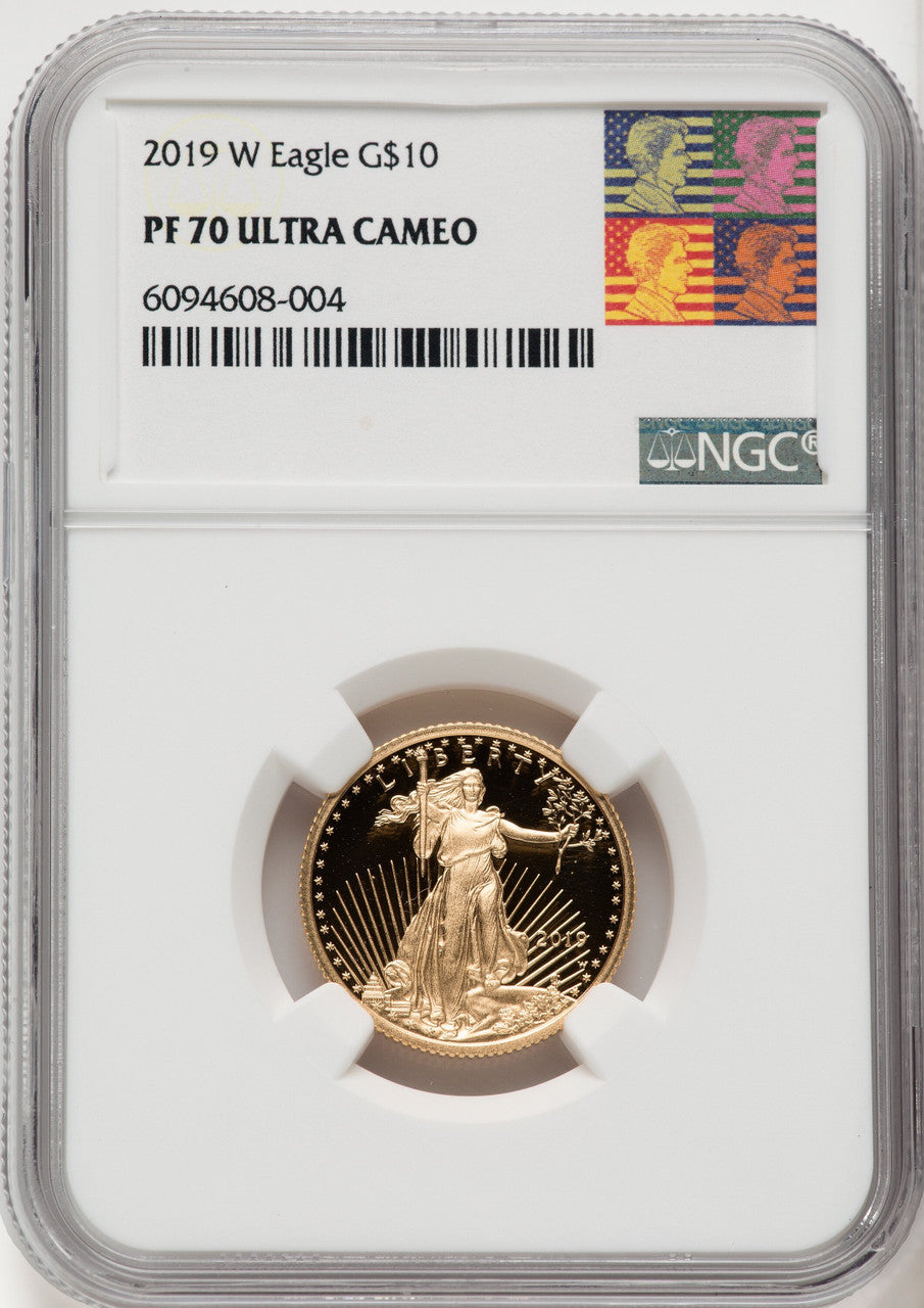 2019-W $10 Gold Eagle NGC PF70 Reagan Label