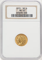 1915 $2.50 Indian Quarter Eagle NGC MS62 (769738002)