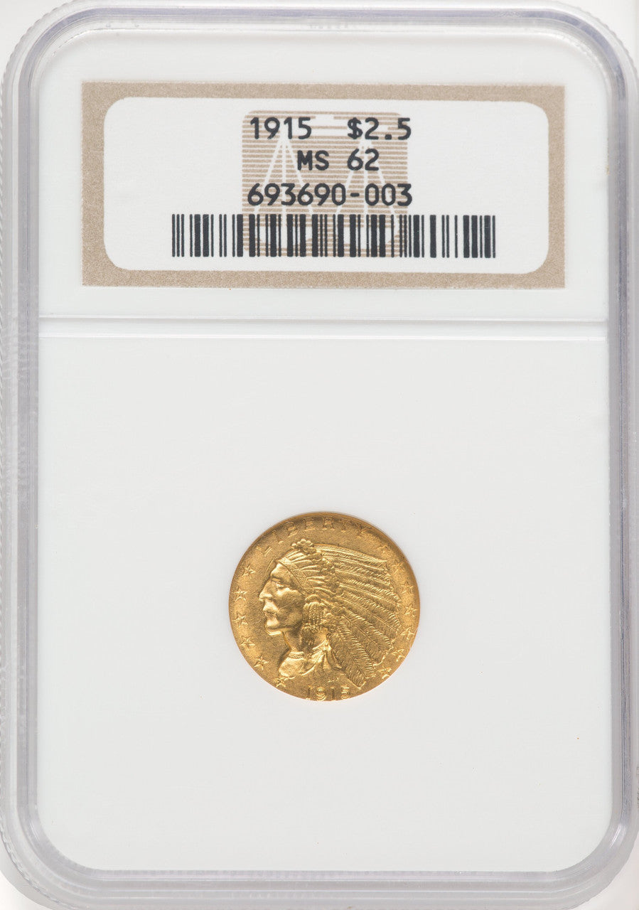 1915 $2.50 Indian Quarter Eagle NGC MS62 (769738002)