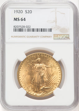 1920 $20 Saint-Gaudens Double Eagle NGC MS64 (769738036)