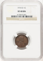 1914-D 1C BN Lincoln Cent NGC XF40