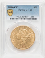 1884-CC $20 Liberty Double Eagle PCGS AU53 (769236132)