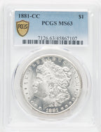 1881-CC Morgan Dollar PCGS MS63