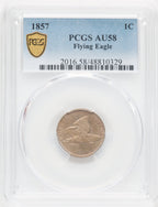 1857 1C Flying Eagle Cent PCGS AU58