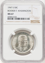 1947-S 50C Booker T. Washington Commemorative Silver NGC MS67 (769254001)