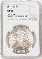 1881-CC Morgan Dollar NGC MS63 (769266009)