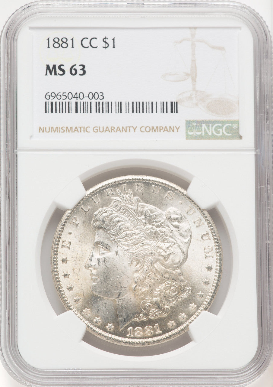 1881-CC Morgan Dollar NGC MS63 (769266009)