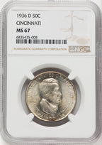 1936-D 50C Cincinnati Commemorative Silver NGC MS67 (769758007)