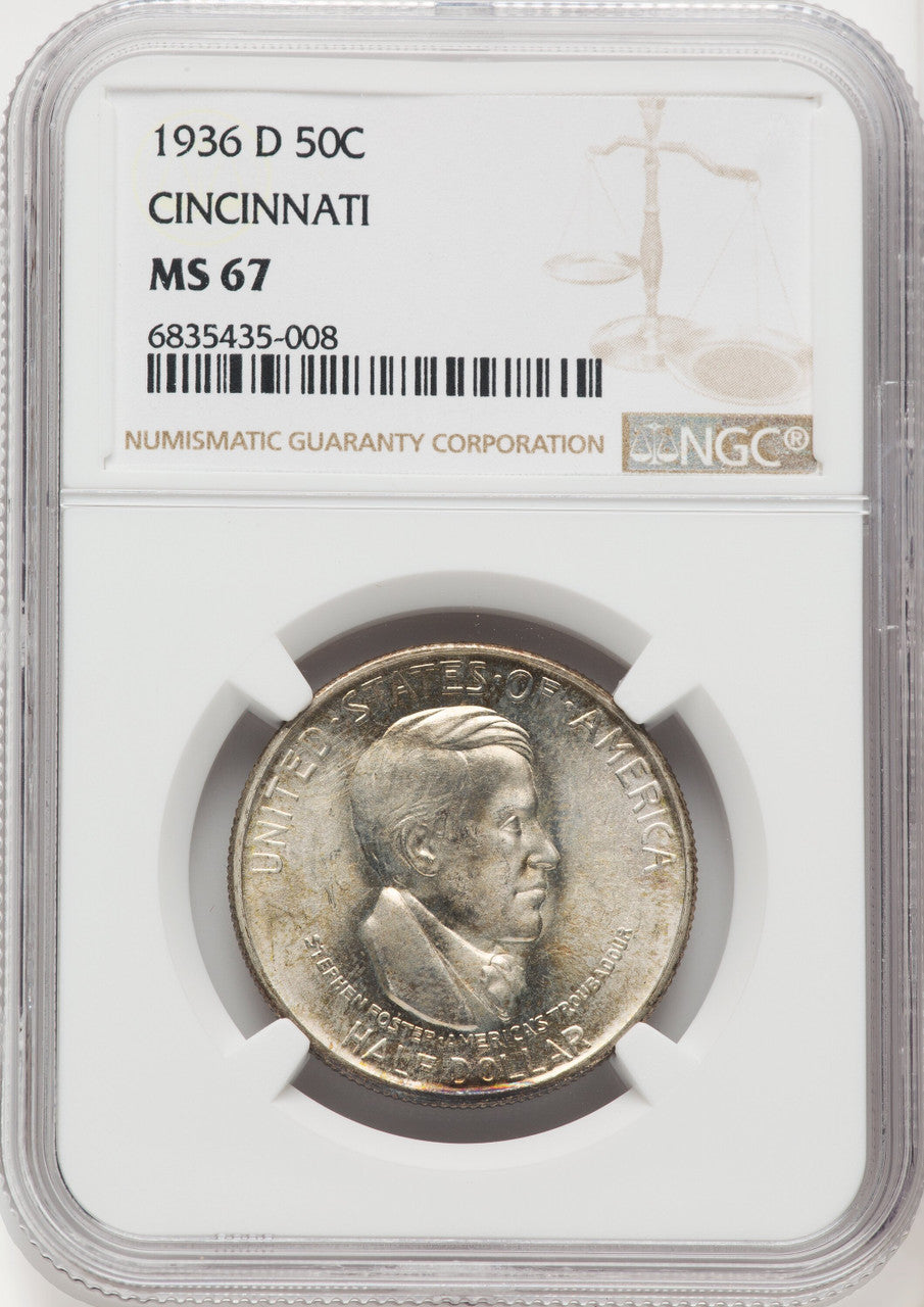1936-D 50C Cincinnati Commemorative Silver NGC MS67 (769758007)