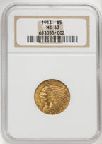 1913 $5 Indian Half Eagle NGC MS63 (769657001)