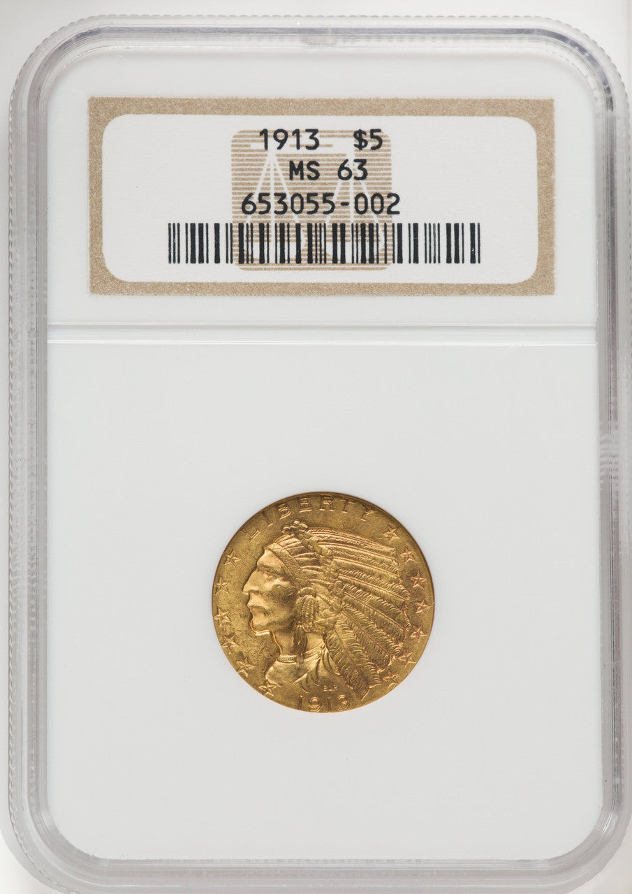 1913 $5 Indian Half Eagle NGC MS63 (769657001)