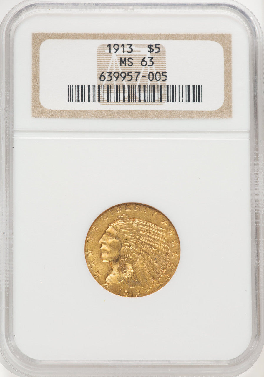 1913 $5 Indian Half Eagle NGC MS63 (769657004)
