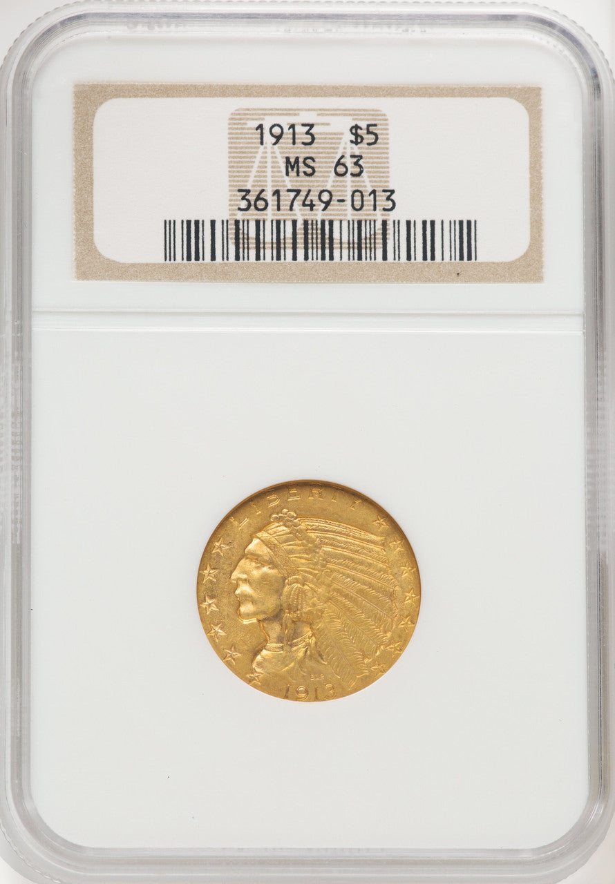 1913 $5 Indian Half Eagle NGC MS63 (769657005)