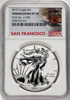 2019-S Silver Eagle Enhanced Reverse Proof NGC PF70 Trolly label
