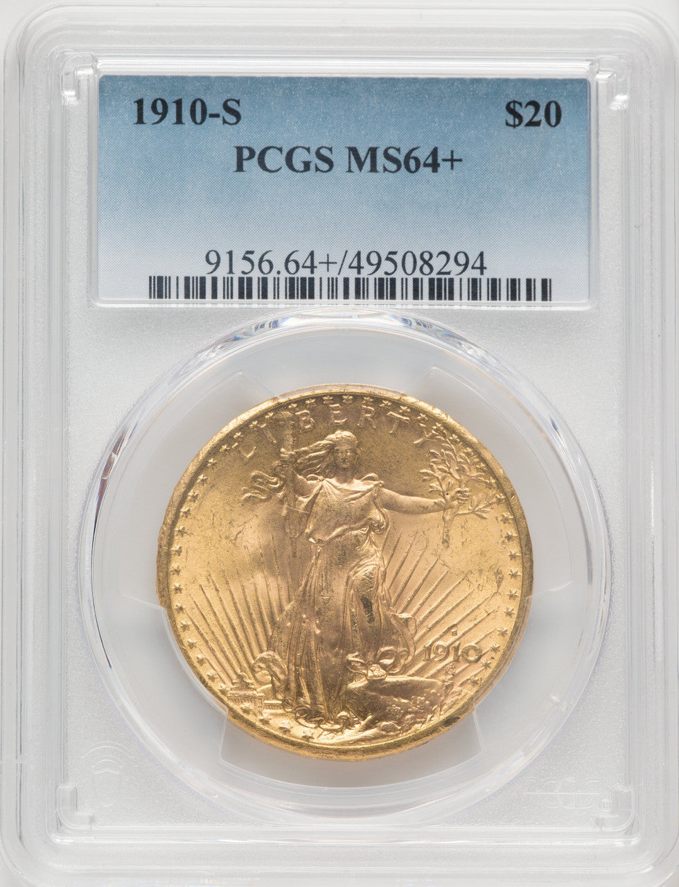 1910-S $20 Saint-Gaudens Double Eagle PCGS MS64+
