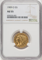 1909-O $5 Indian Half Eagle NGC AU55 (769370023)