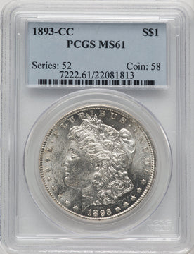 1893-CC Morgan Dollar PCGS MS61