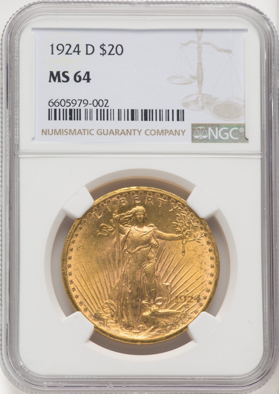 1924-D $20 Saint-Gaudens Double Eagle NGC MS64 (769738041)