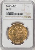 1883-CC $20 Liberty Double Eagle NGC AU58 (769738015)