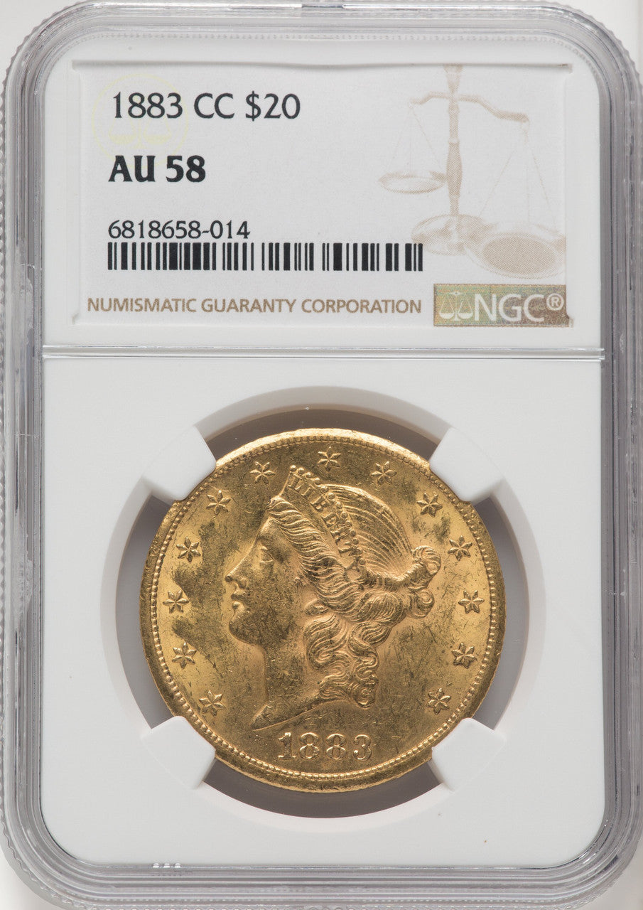 1883-CC $20 Liberty Double Eagle NGC AU58 (769738015)