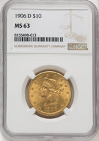1906-D $10 Liberty Eagle NGC MS63 (177078691)