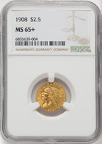 1908 $2.50 Indian Quarter Eagle NGC MS65+ (767261017)