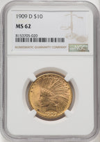 1909-D $10 Indian Eagle NGC MS62 (171424042)