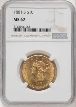 1881-S $10 Liberty Eagle NGC MS62 (572087009)