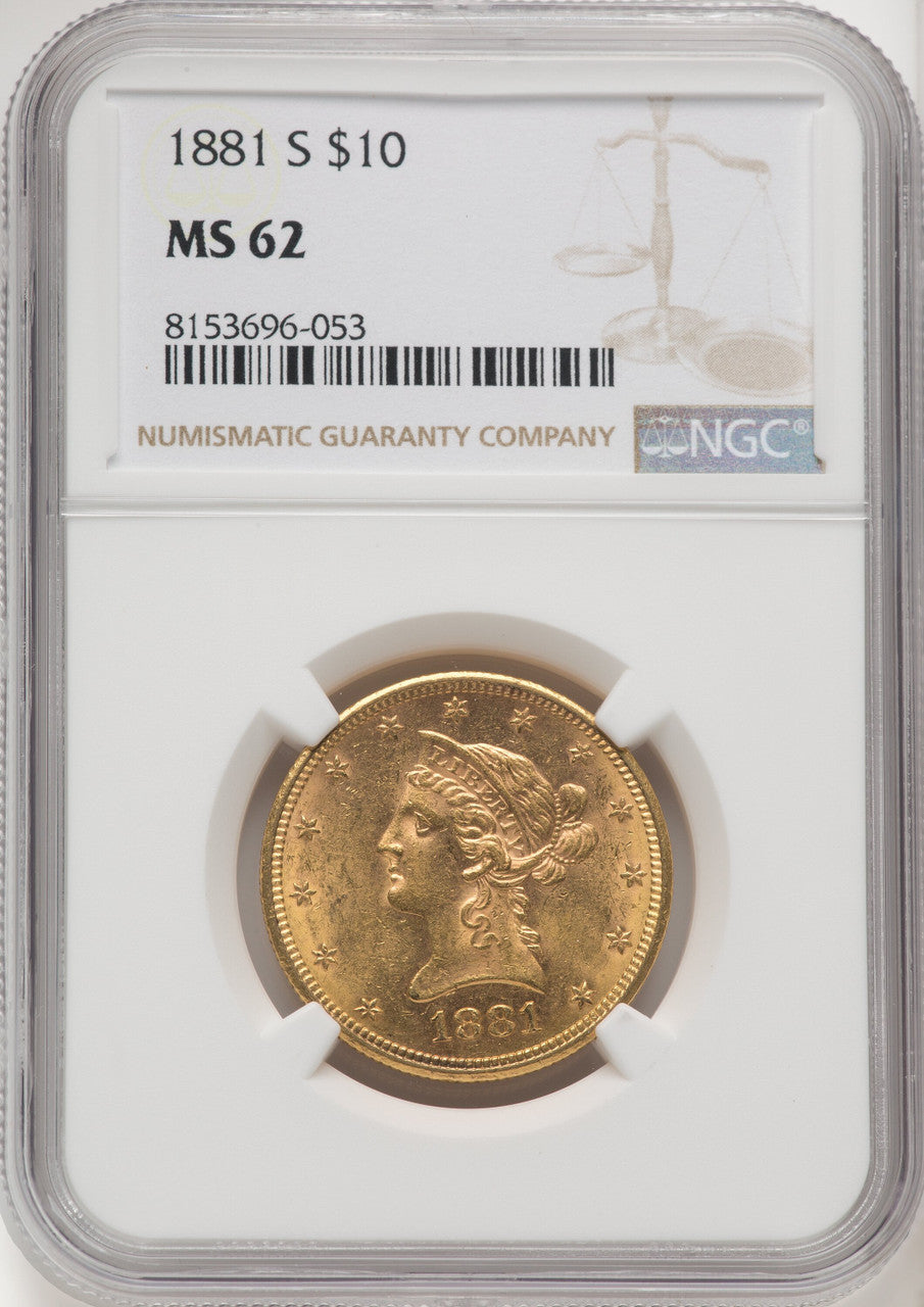 1881-S $10 Liberty Eagle NGC MS62 (572087009)