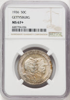 1936 50C Gettysburg Commemorative Silver NGC MS67+ (769758011)