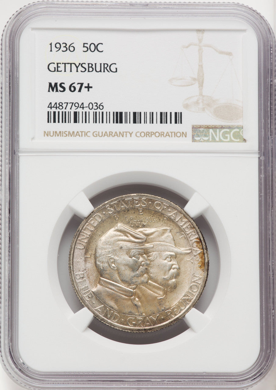 1936 50C Gettysburg Commemorative Silver NGC MS67+ (769758011)